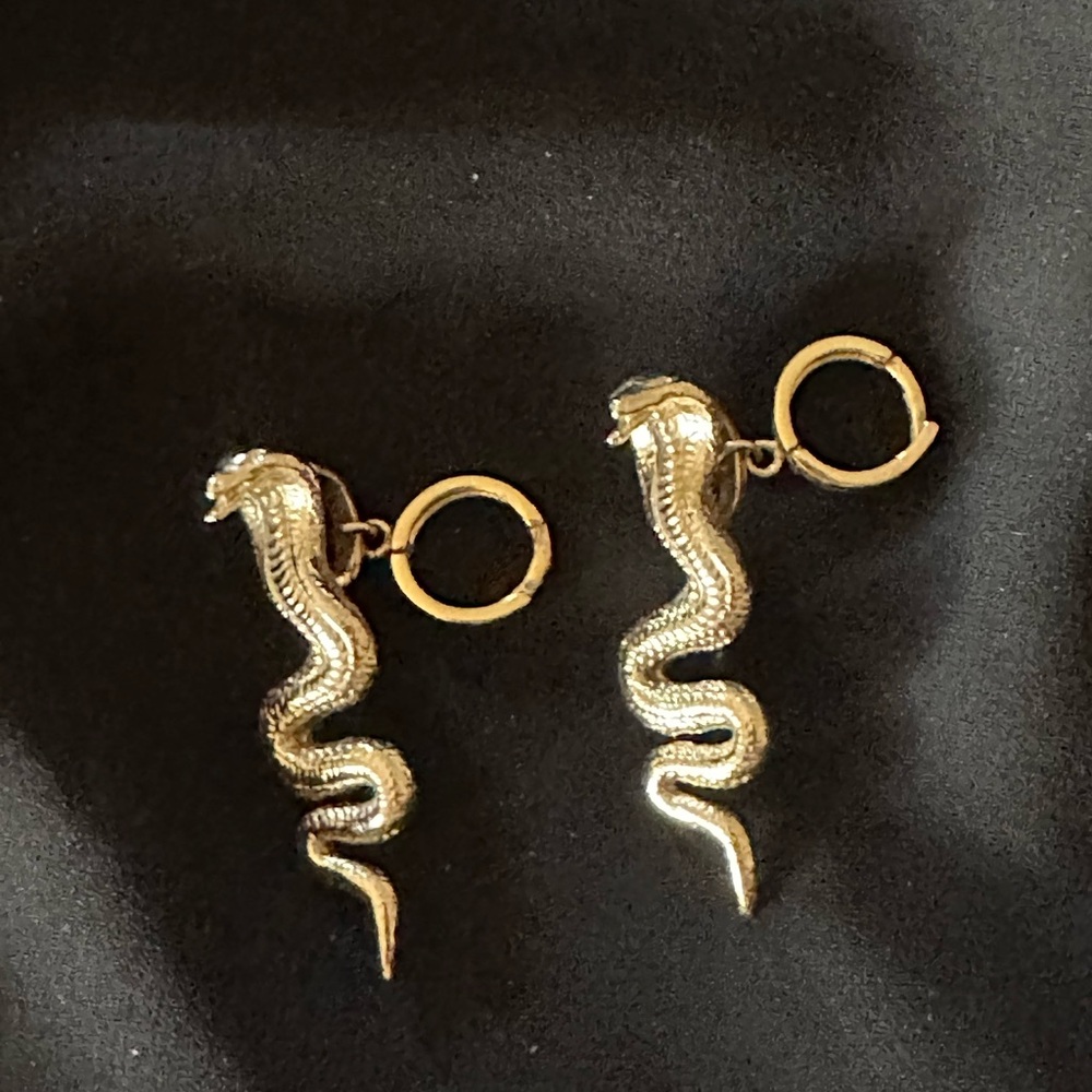 Gold Snake Child of Wild Earrings